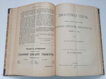 Gustav Kabrhel: Zdravotnický věstník - příloha časopisu lékařů českých věnovaná veřenému zdravotnictví - ročník V. - 1893 + ročník VI. - 1894 + ročník VII. - 1895