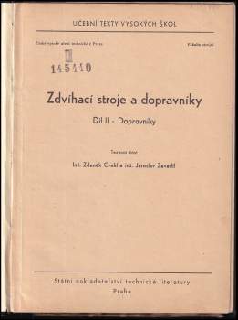 Zdeněk Cvekl: Zdvíhací stroje a dopravníky