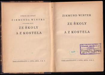Zikmund Winter: Ze školy a z kostela