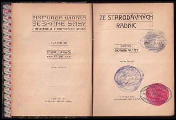Zikmund Winter: Ze starodávných radnic