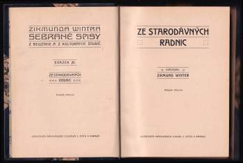 Zikmund Winter: Ze starodávných radnic
