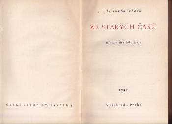 Helena Salichová: Ze starých časů