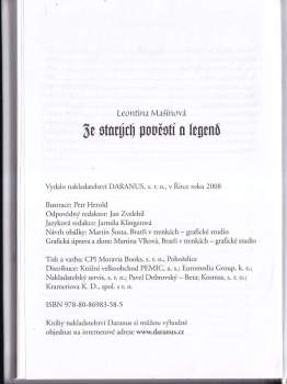 Leontina Mašínová: Ze starých pověstí a legend