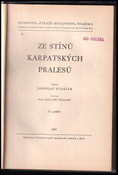 Jaroslav Hubálek: Ze stínů karpatských pralesů