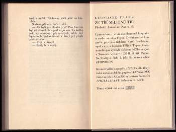 Leonhard Frank: Ze tří milionů tři