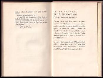 Leonhard Frank: Ze tří milionů tři
