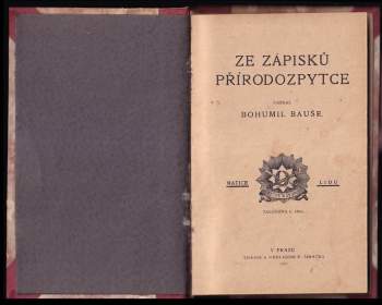 Bohumil Bauše: Ze zápisků přírodozpytce