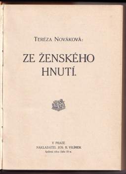 Tereza Nováková: Ze ženského hnutí