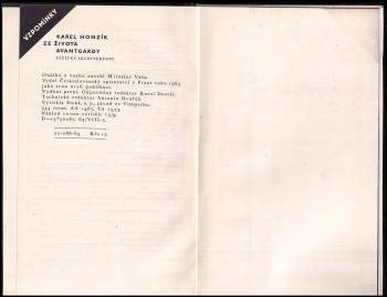 Karel Honzík: Ze života avantgardy