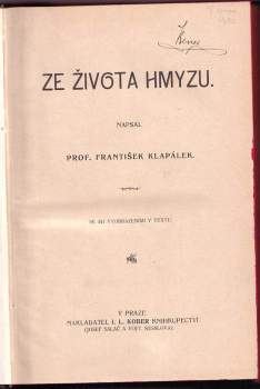 František Klapálek: Ze života hmyzu