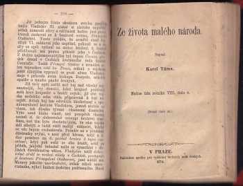 Karel Sabina: 2 díla v 1 svazku : Ze života malého národa + Oživené hroby