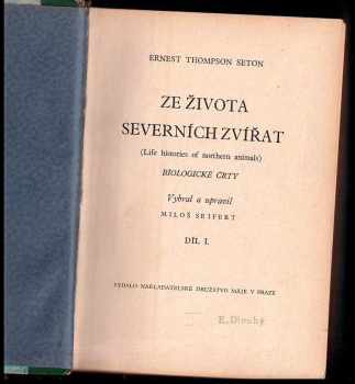 Ernest Thompson Seton: Ze života severních zvířat