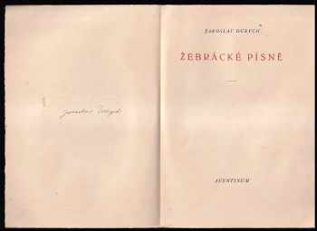 Jaroslav Durych: Žebrácké písně