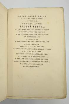 Marcel Aymé: Zelená kobyla