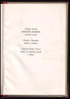 Jaroslav Novák: Zelené jezero
