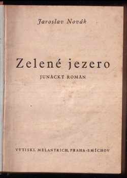 Jaroslav Novák: Zelené jezero