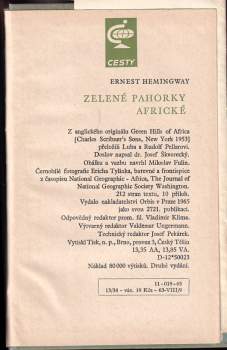 Ernest Hemingway: Zelené pahorky africké