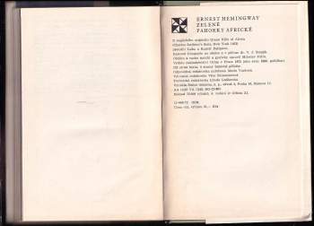 Ernest Hemingway: Zelené pahorky africké