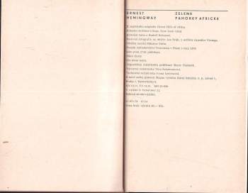 Ernest Hemingway: Zelené pahorky africké