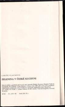 Libuše Vlachová: Zelenina v české kuchyni