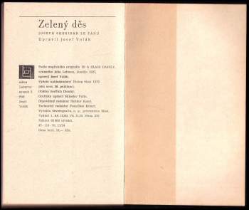 Joseph Sheridan Le Fanu: Zelený děs