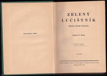 Edgar Wallace: Zelený lučištník