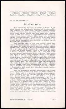 Josef Bělohlav: Železná Ruda