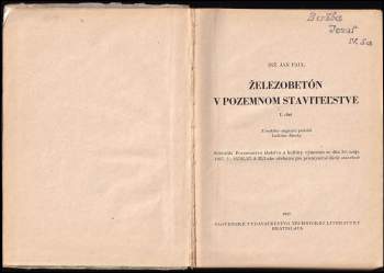 Jan Paul: Železobetón v pozemnom staviteľstve