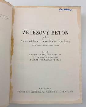 František Klokner: Železový beton - KOMPLET: Díl I. a II.