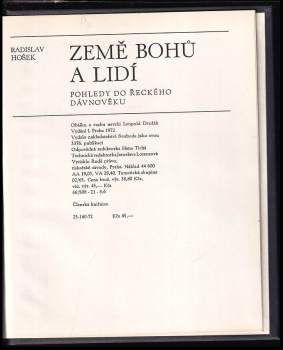 Radislav Hošek: Země bohů a lidí