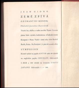 Jean Giono: Země zpívá
