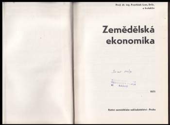 František Lom: Zemědělská ekonomika