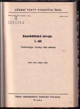 Karel Koč: Zemědělské stroje