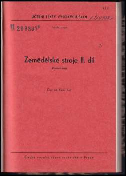 Karel Koč: Zemědělské stroje