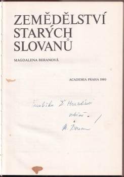 Magdalena Beranová: Zemědělství starých Slovanů