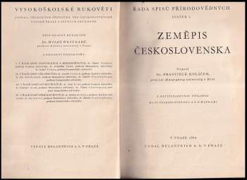 František Koláček: Zeměpis Československa