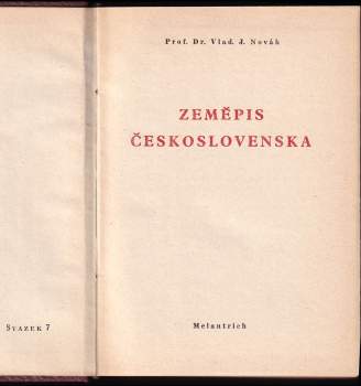 Vladimír Josef Novák: Zeměpis Československa