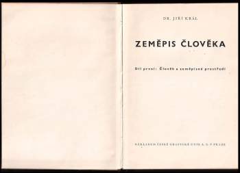 Jiří Král: Zeměpis člověka