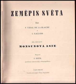 Jules Sion: Zeměpis světa