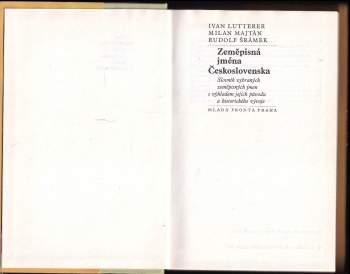 Ivan Lutterer: Zeměpisná jména Československa