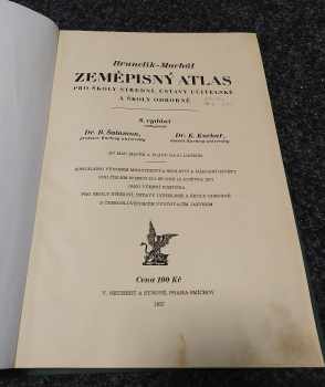 František Machát: Zeměpisný atlas pro školy střední, lycea, ústavy učitelské a školy odborné