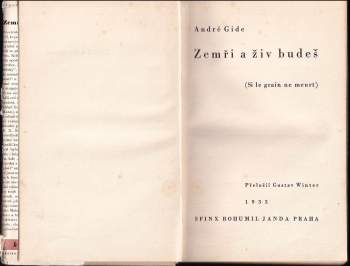 Andre Gide: Zemři a živ budeš