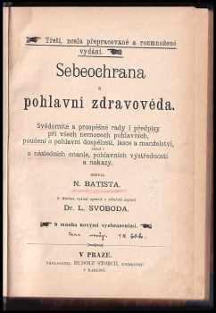 N Batista: Sebeochrana a pohlavní zdravověda