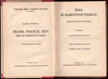 Alexandre Dumas: Žena se sametovou páskou
