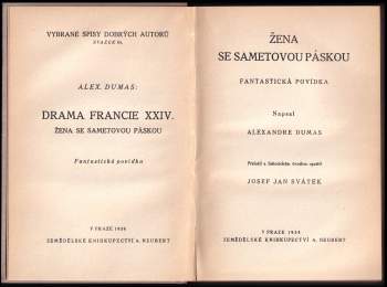 Alexandre Dumas: Žena se sametovou páskou