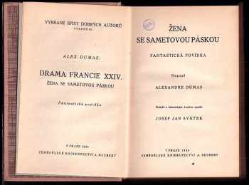 Alexandre Dumas: Žena se sametovou páskou : fantastická povídka + Tisíc a jeden přízrak