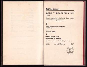 Vítězslav Nezval: Žena v množném čísle
