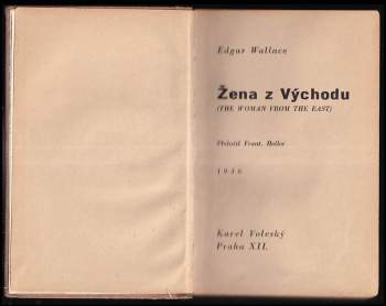 Edgar Wallace: Žena z Východu