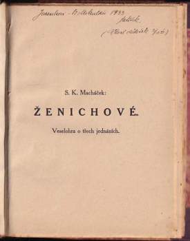 Simeon Karel Macháček: Ženichové