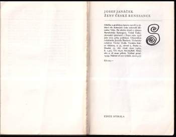 Josef Janáček: Ženy české renesance